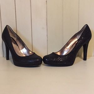 Black Glittery Heels size 9